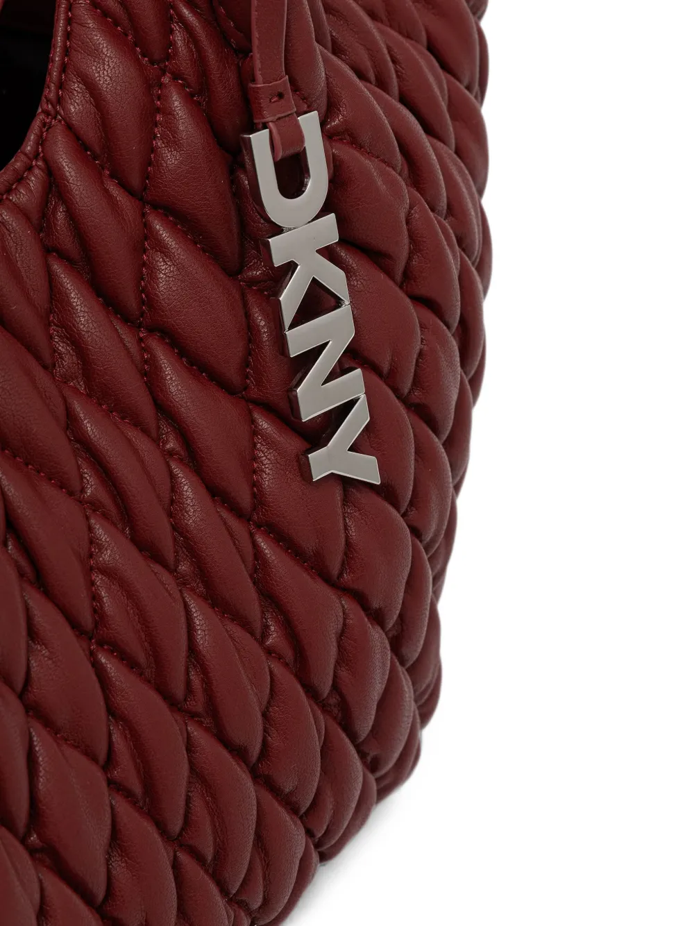 DKNY Paula gewatteerde leren shopper Rood