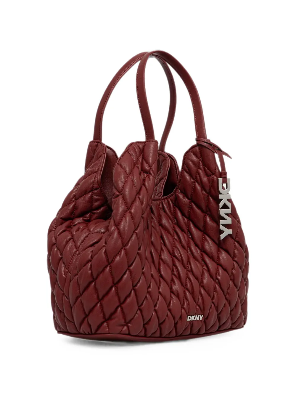 DKNY Paula gewatteerde leren shopper Rood
