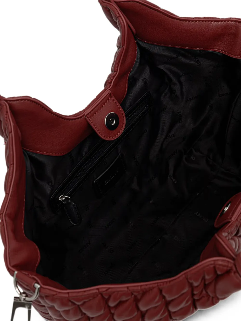 DKNY Paula gewatteerde leren shopper Rood