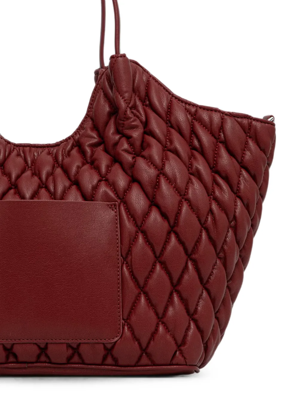 DKNY Paula gewatteerde leren shopper Rood