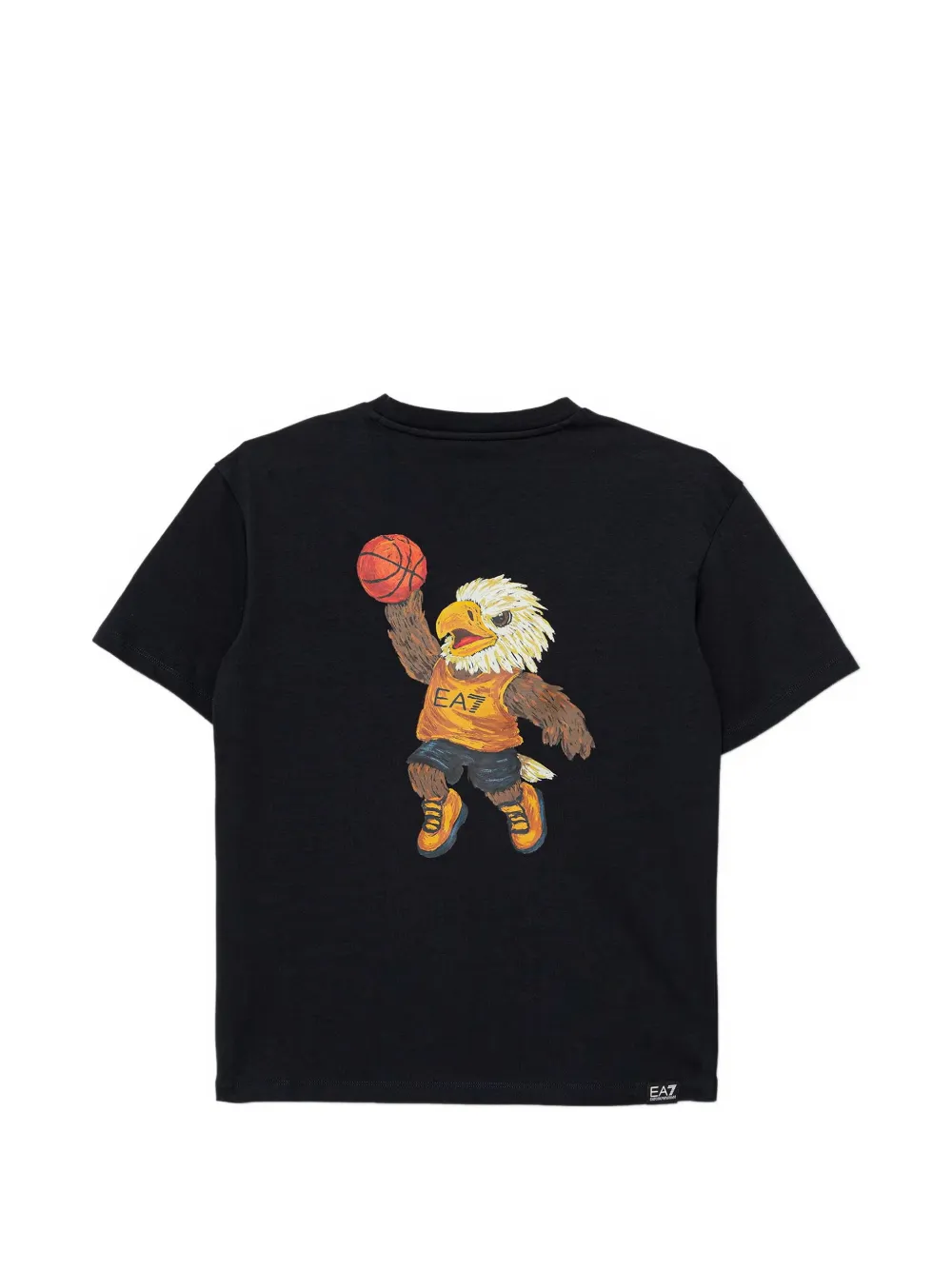 Ea7 Emporio Armani T-shirt met adelaar-patroon en logo-print Zwart