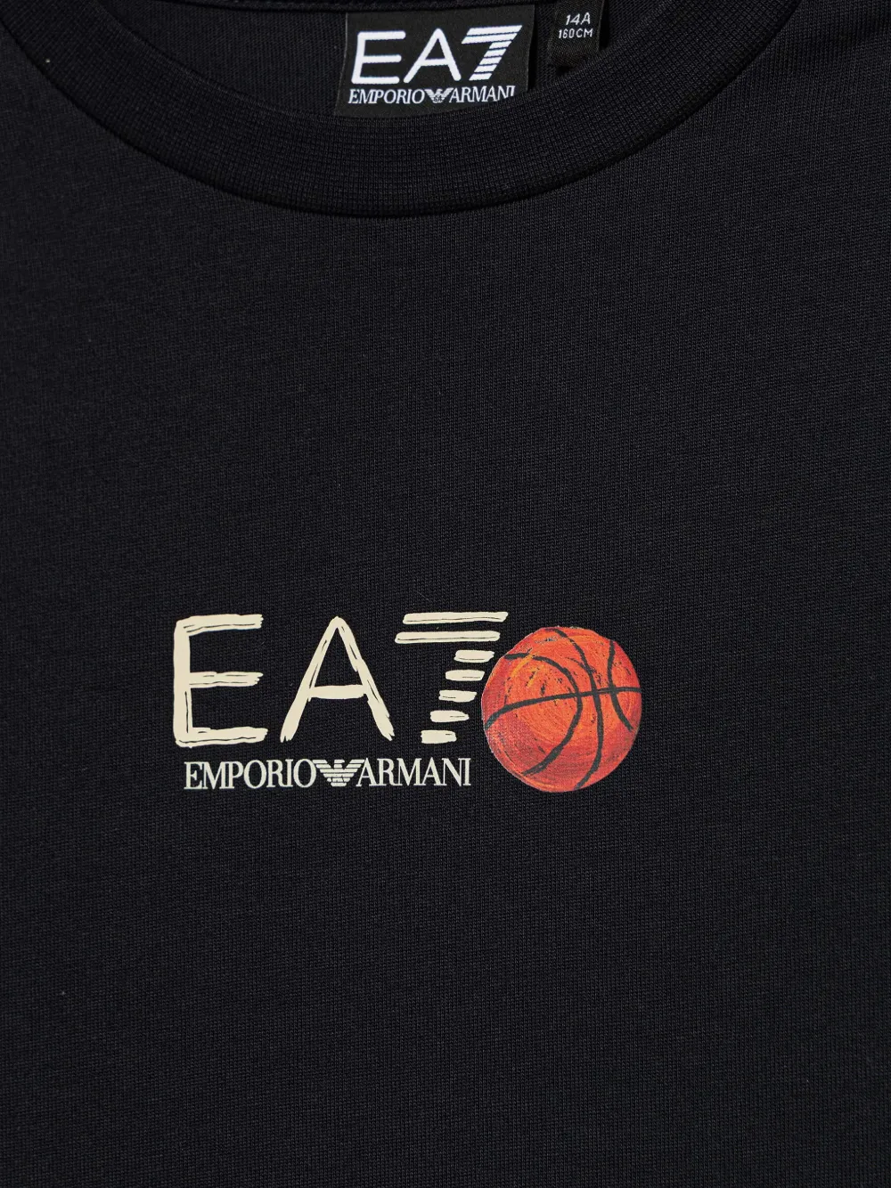 Ea7 Emporio Armani T-shirt met adelaar-patroon en logo-print Zwart