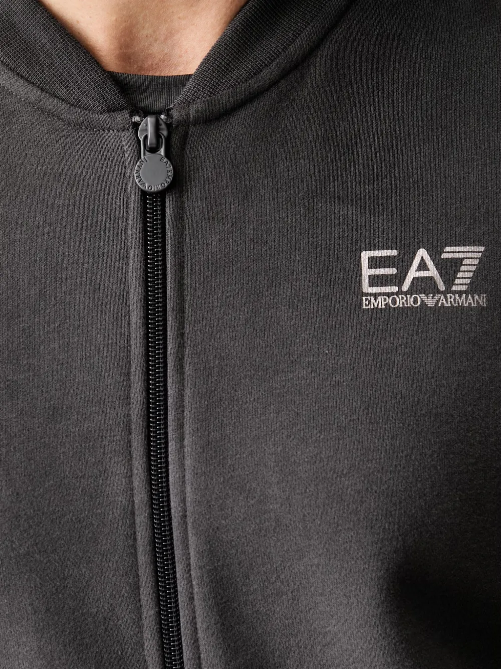 Ea7 Emporio Armani Sweater met logoprint en rits Grijs