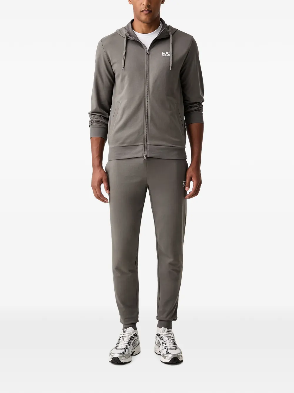 Ea7 Emporio Armani Tuta sportiva con stampa - Grigio