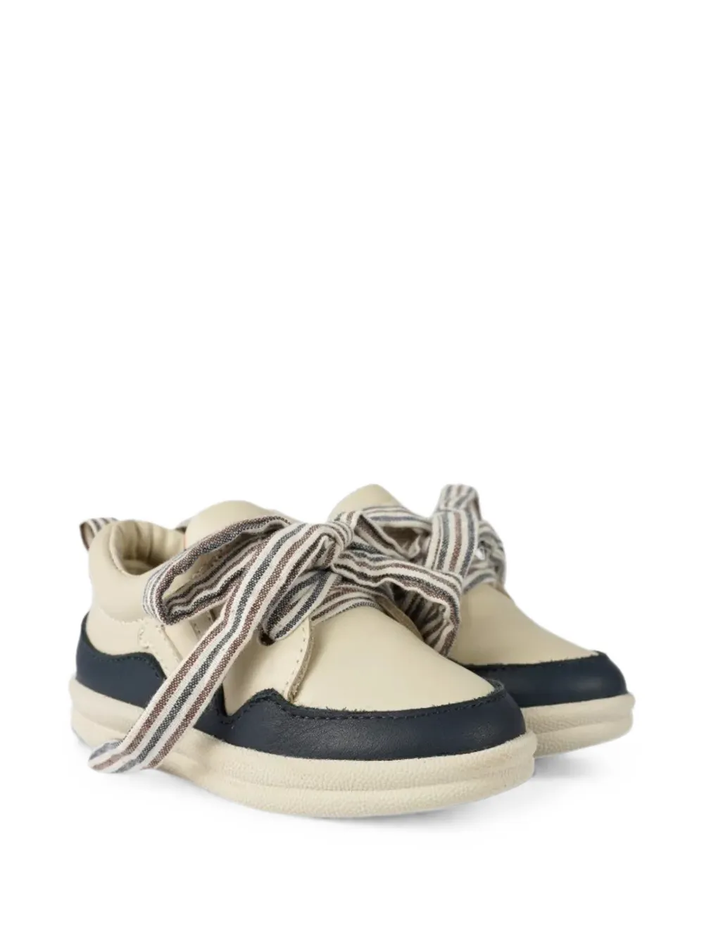 Donsje Kids' Lenson Leather Sneakers In Neutrals