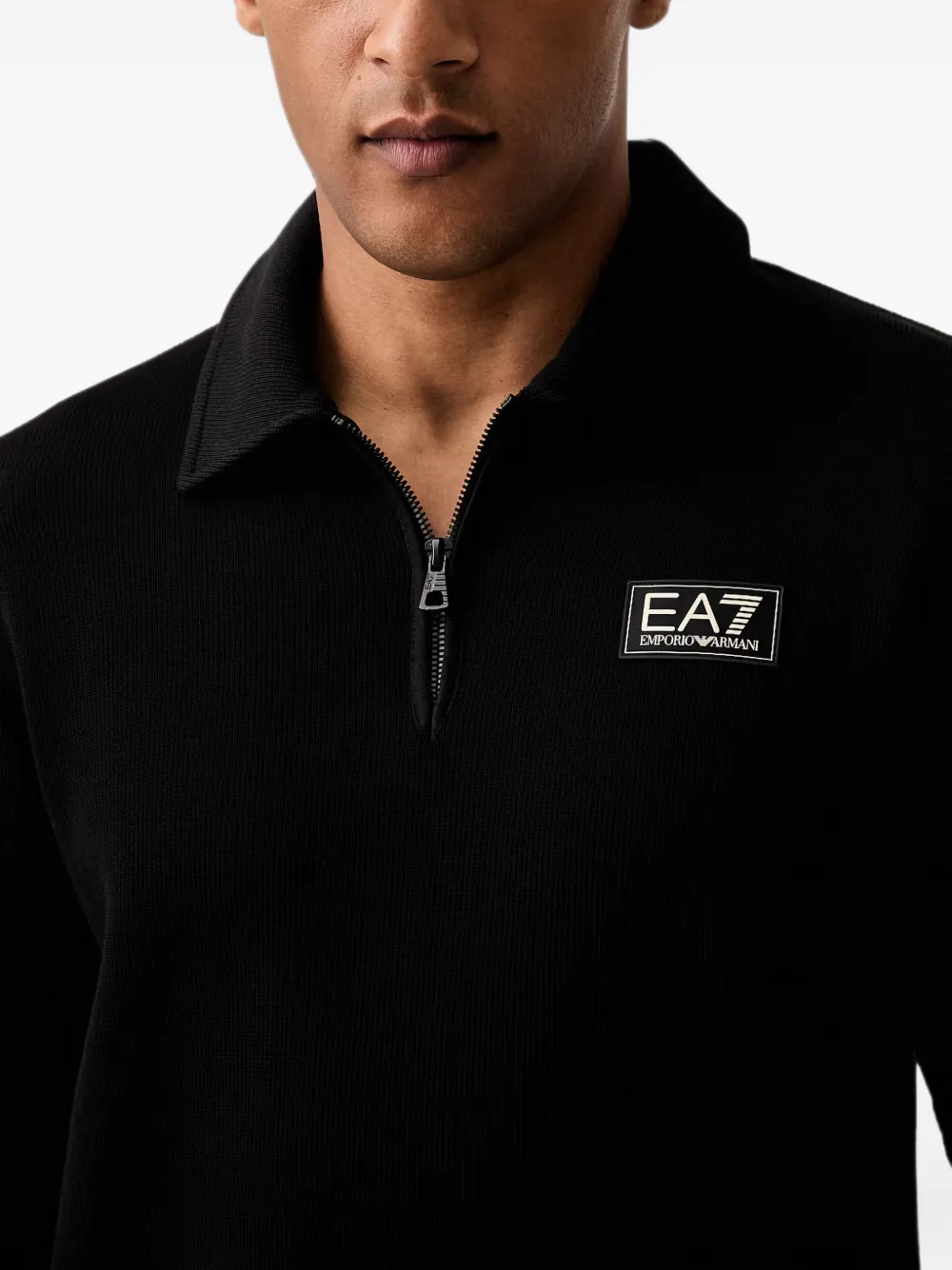 Ea7 Emporio Armani Sweater met logopatch Zwart
