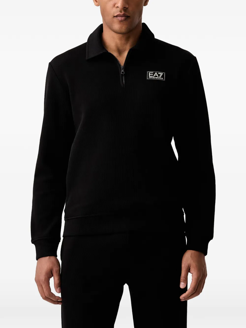 Ea7 Emporio Armani Felpa con applicazione logo - Nero