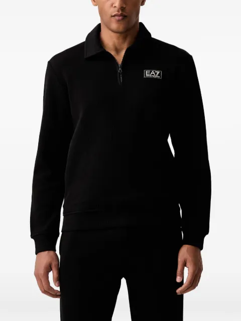 Ea7 Emporio Armani logo-patch quarter-zip sweatshirt