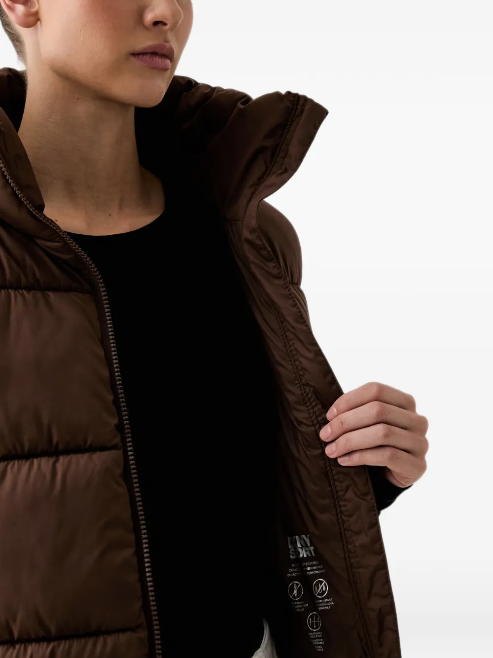 DKNY quilted puffer gilet Bruin