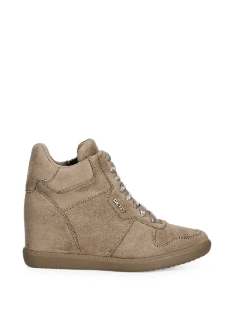 DKNY wedge-heel logo-print sneakers
