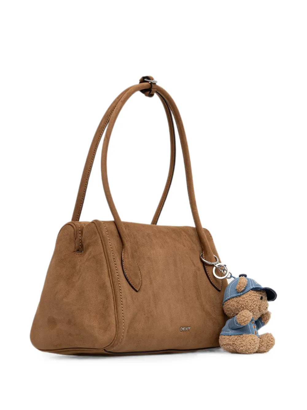 DKNY Amelie suède shopper met beer-bedel Bruin