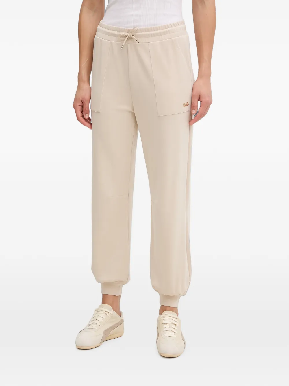 Ea7 Emporio Armani Core logo-plaque drawstring track pants - Toni neutri