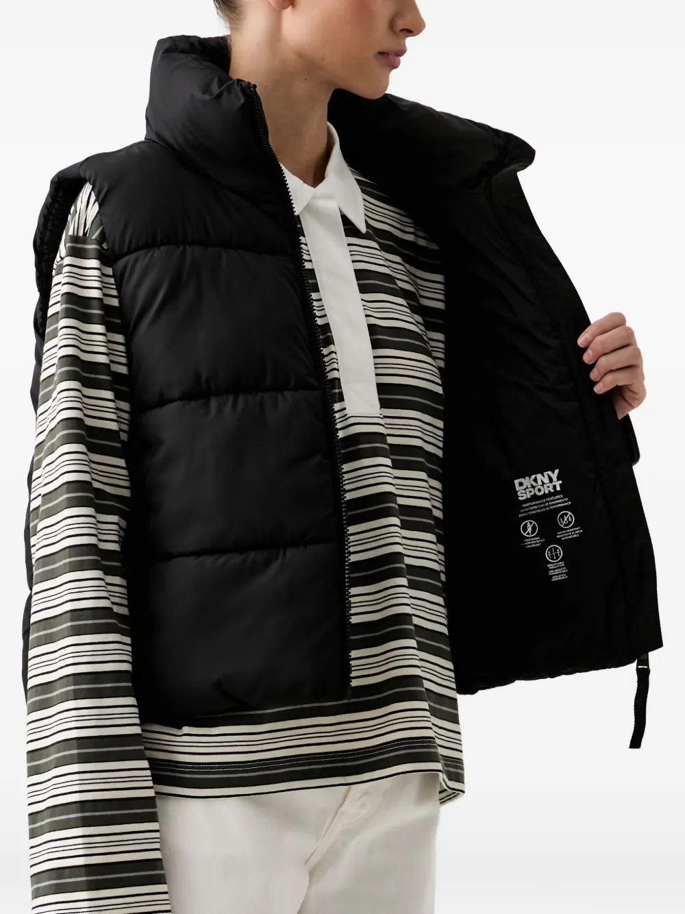 DKNY quilted gilet Zwart
