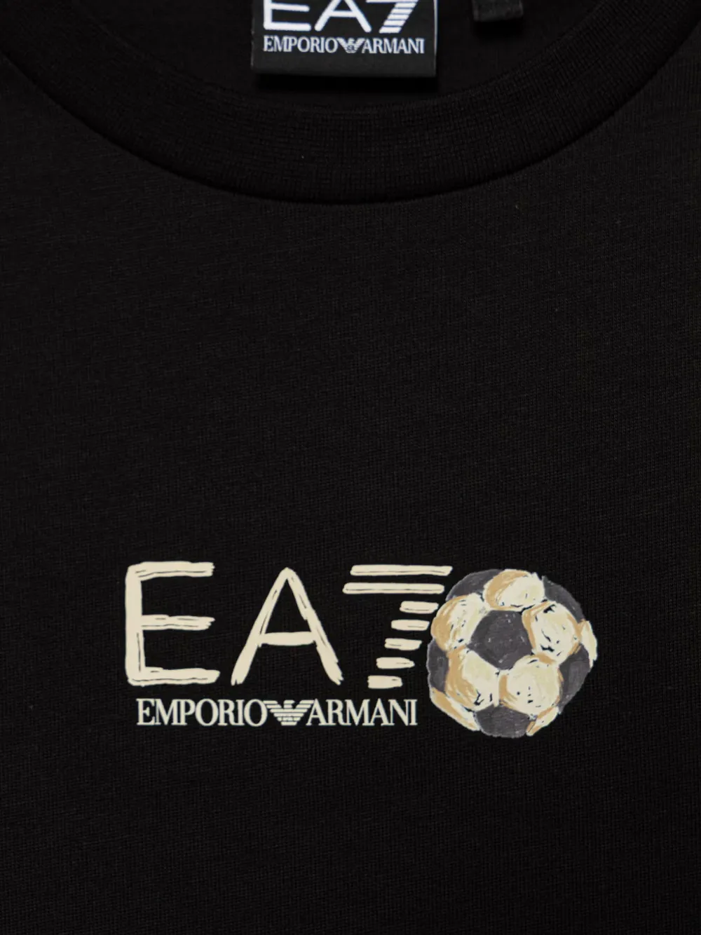 Ea7 Emporio Armani T-shirt met adelaar-patroon en logo-print Zwart