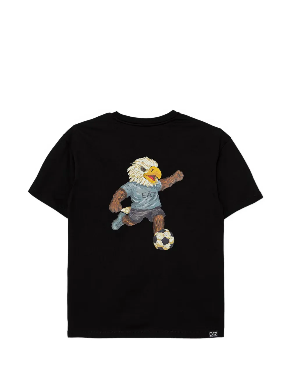Ea7 Emporio Armani T-shirt met adelaar-patroon en logo-print Zwart