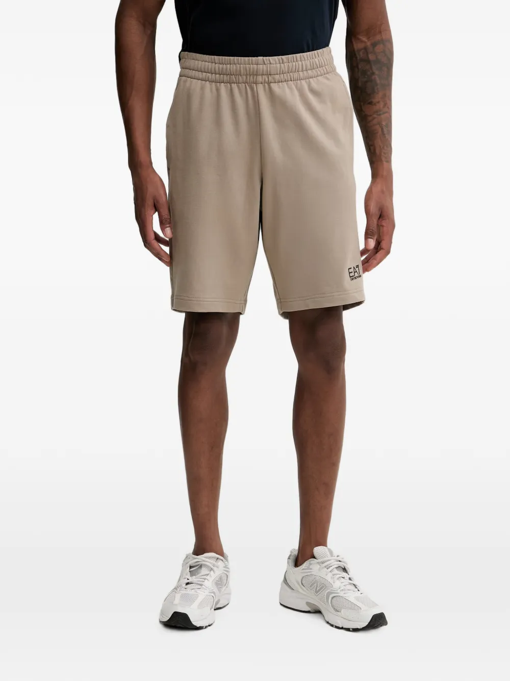 Ea7 Emporio Armani Shorts con logo e vita elasticizzata - Toni neutri
