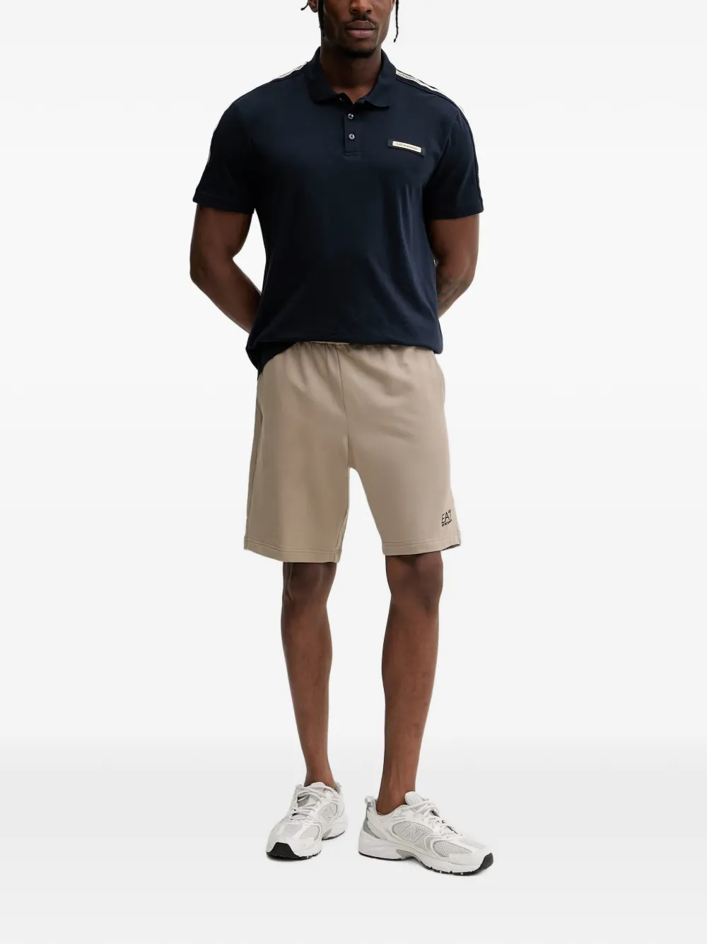 Ea7 Emporio Armani Shorts met elastische taille Beige