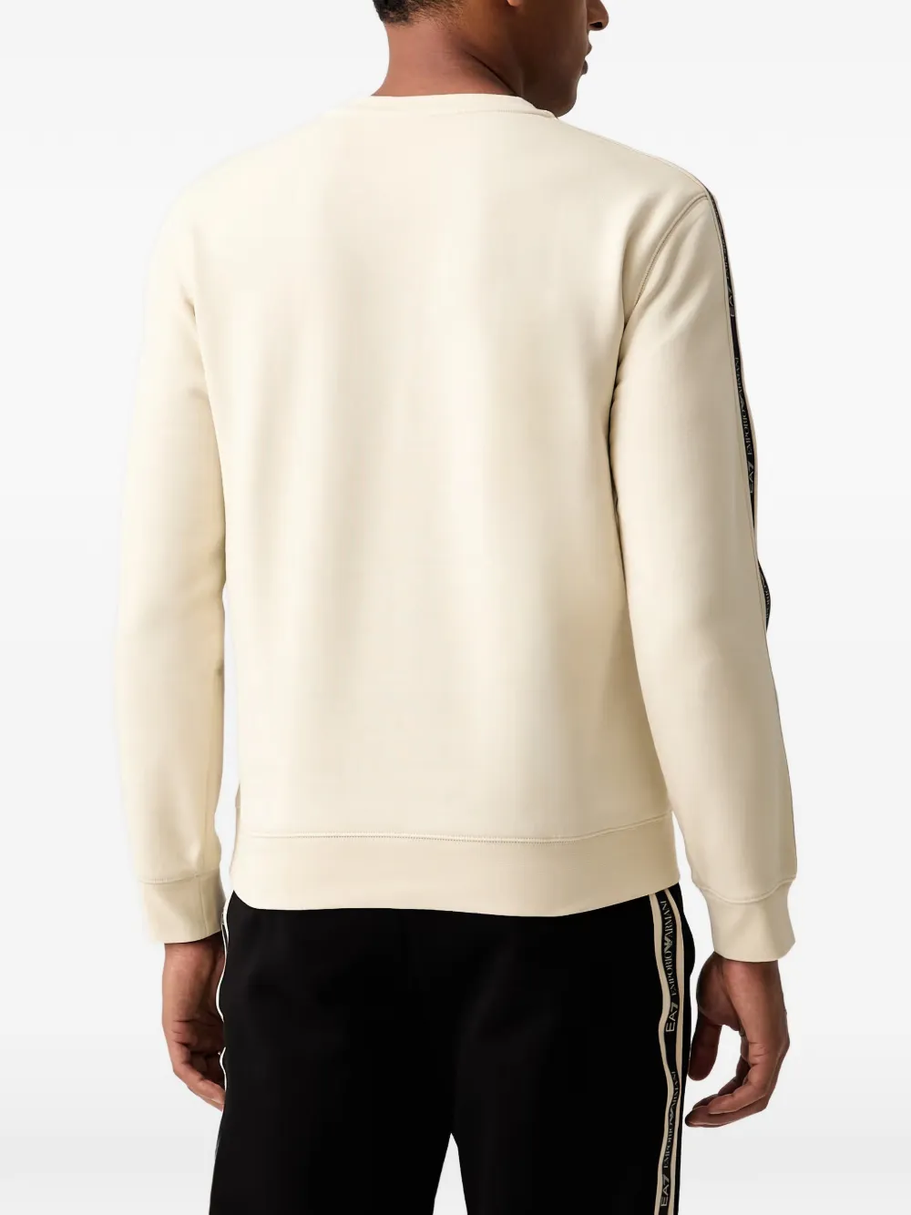 Ea7 Emporio Armani T-shirt met logo-patch en band-detail Beige