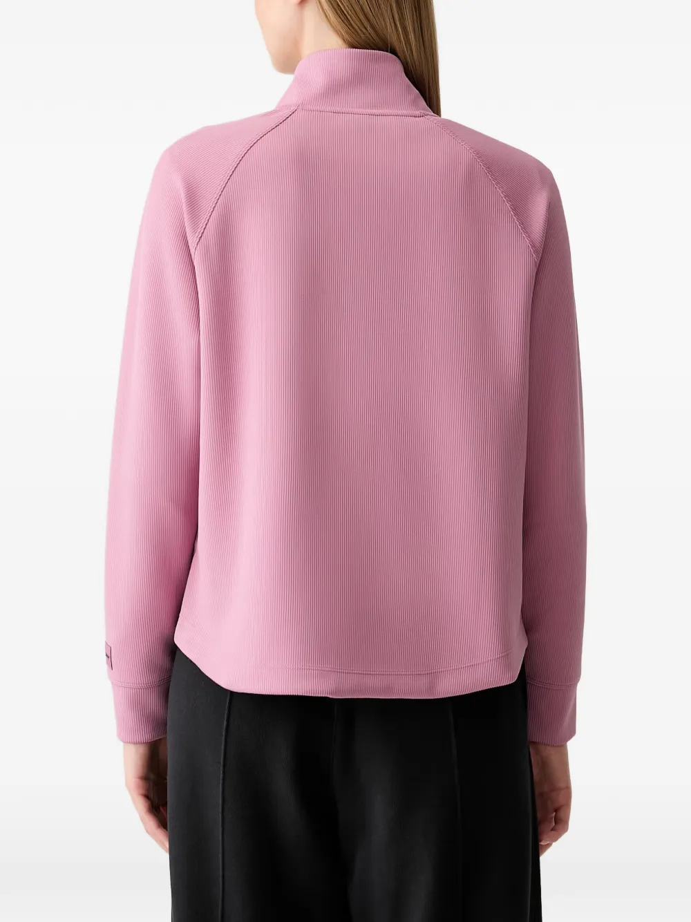 DKNY Ribgebreide sweater met rits Roze