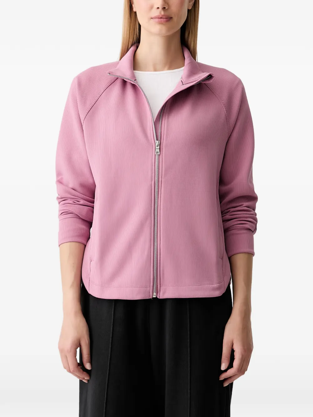 DKNY Reißverschluss-Sweatshirt aus Rippstrick - Rosa