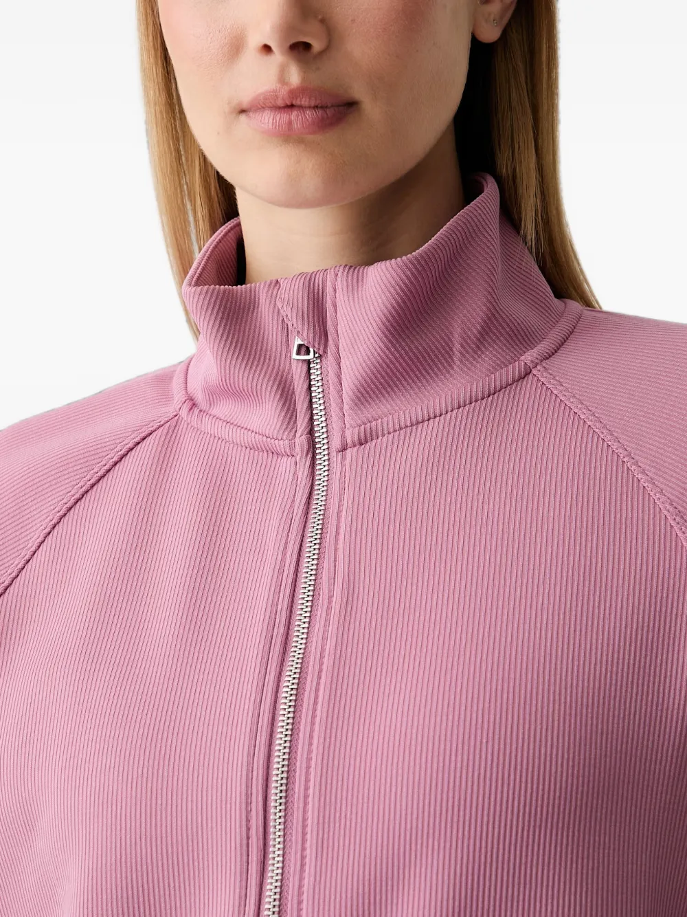 DKNY Ribgebreide sweater met rits Roze