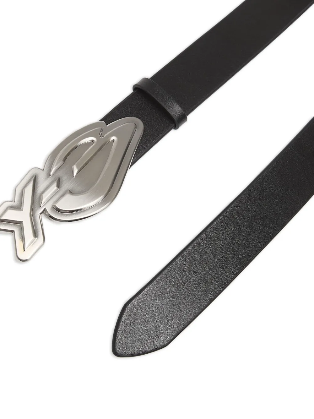 Y-3 Leren riem met logo-plakkaat Zwart