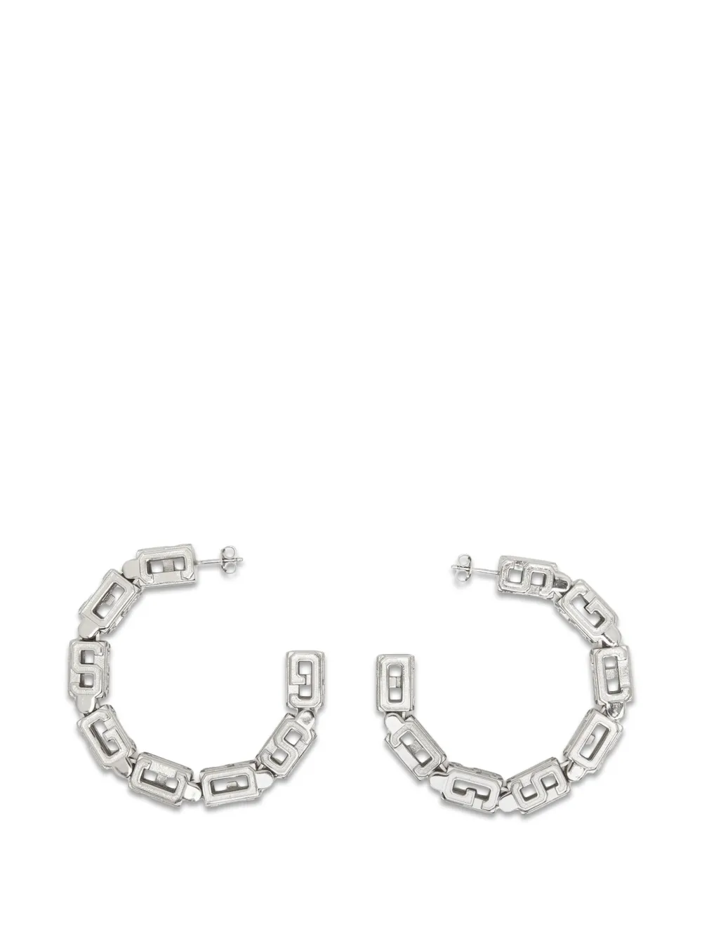 GCDS Cube-logo half-hoop earrings - Argento