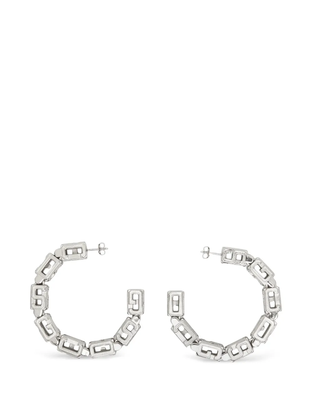 GCDS Cube-logo half-hoop earrings - Silber