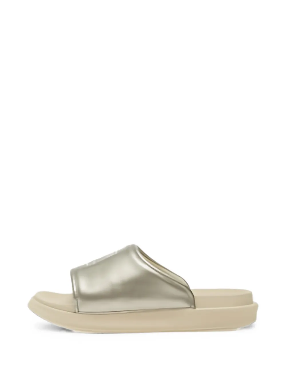 Y-3 metallic-strap logo-print slides Zilver