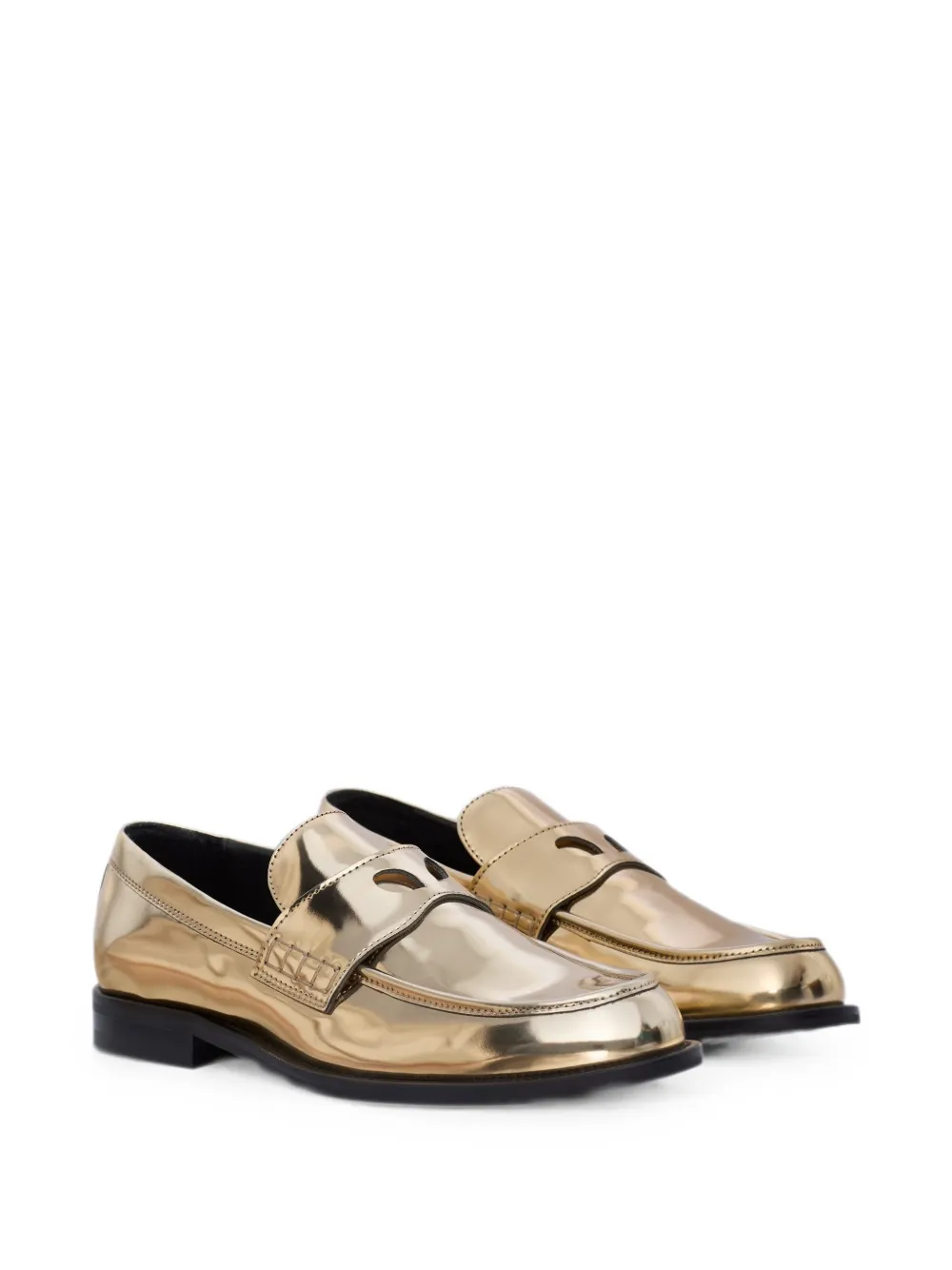 GCDS Wirdo mirrored-effect loafers Goud
