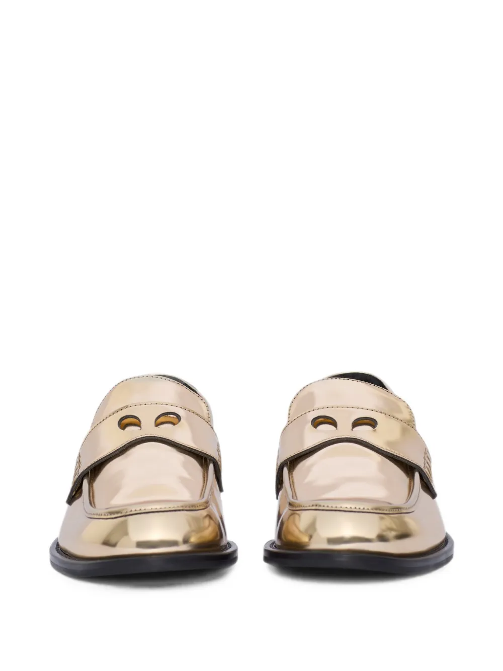 GCDS Wirdo mirrored-effect loafers Goud