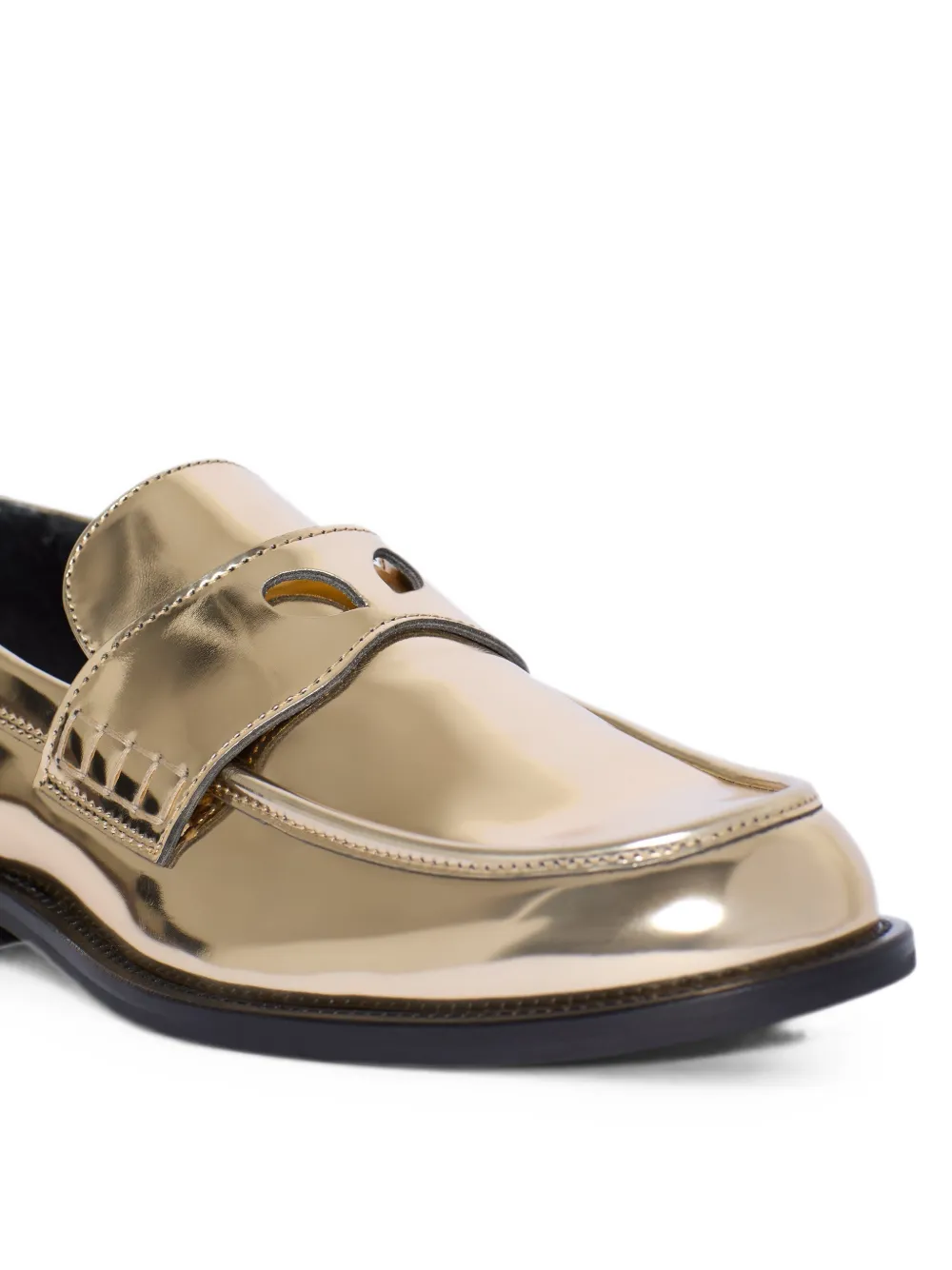 GCDS Wirdo mirrored-effect loafers Goud