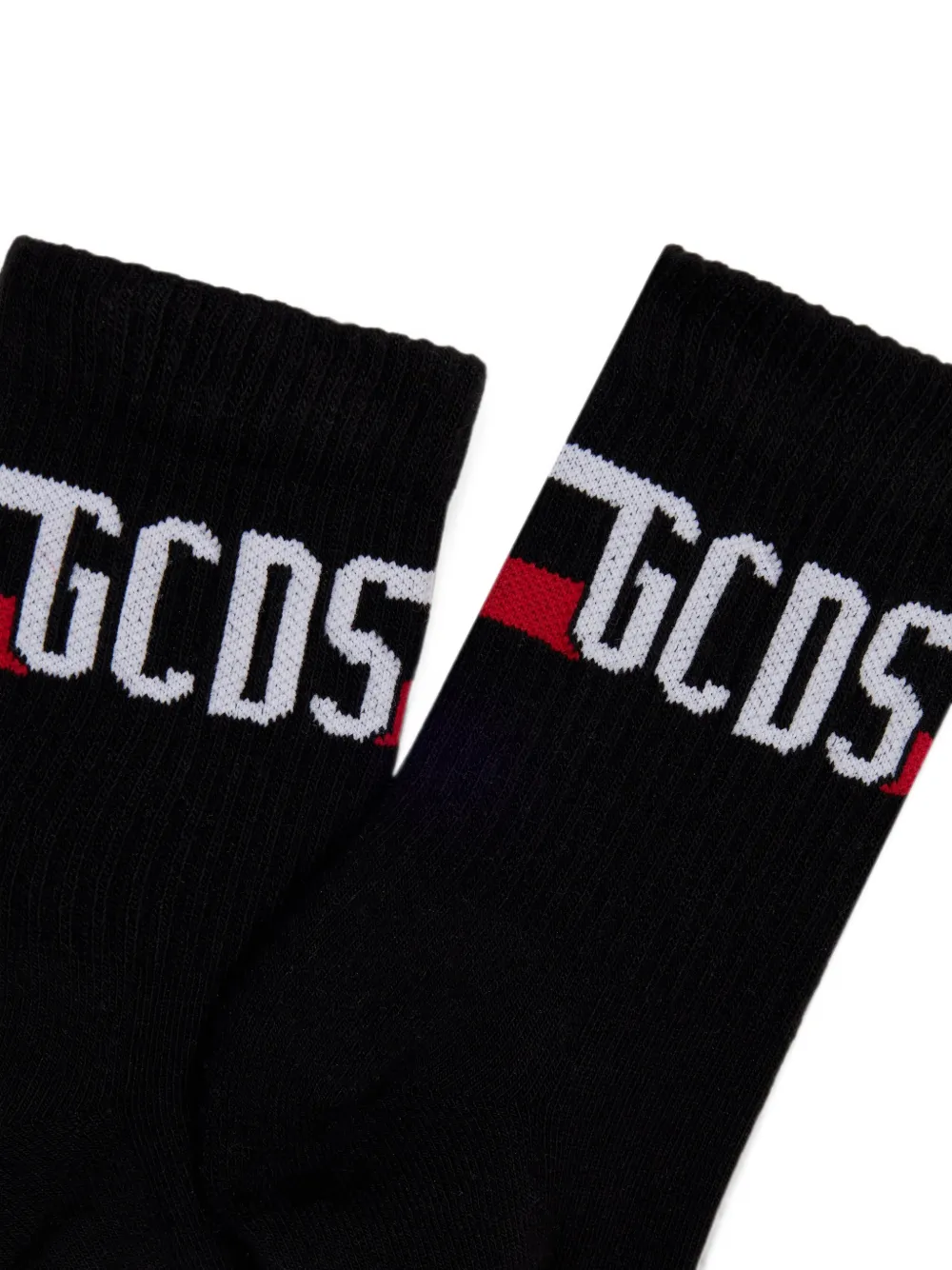 Gcds Kids Twee paar sokken met logo-intarsia en streep-detail Zwart