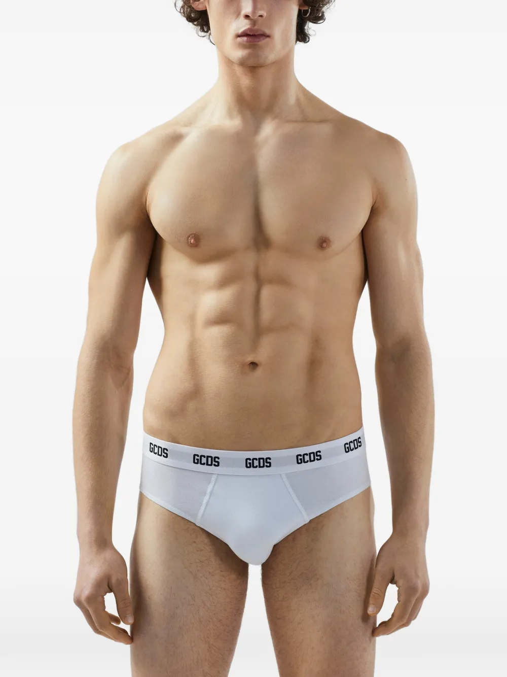GCDS Twee Essentials slips met logoband Wit