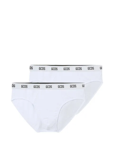 GCDS Essentials logo-waistband briefs (set of two)