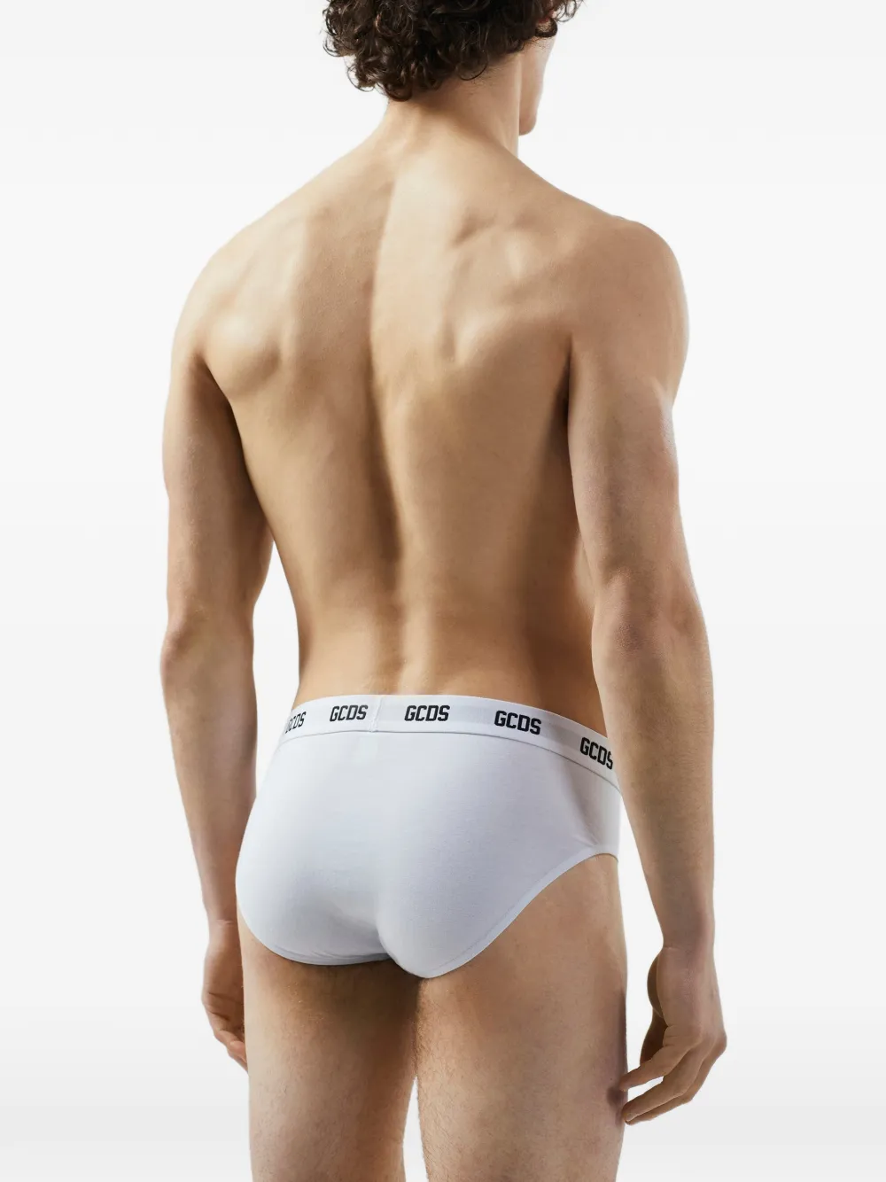 GCDS Twee Essentials slips met logoband Wit