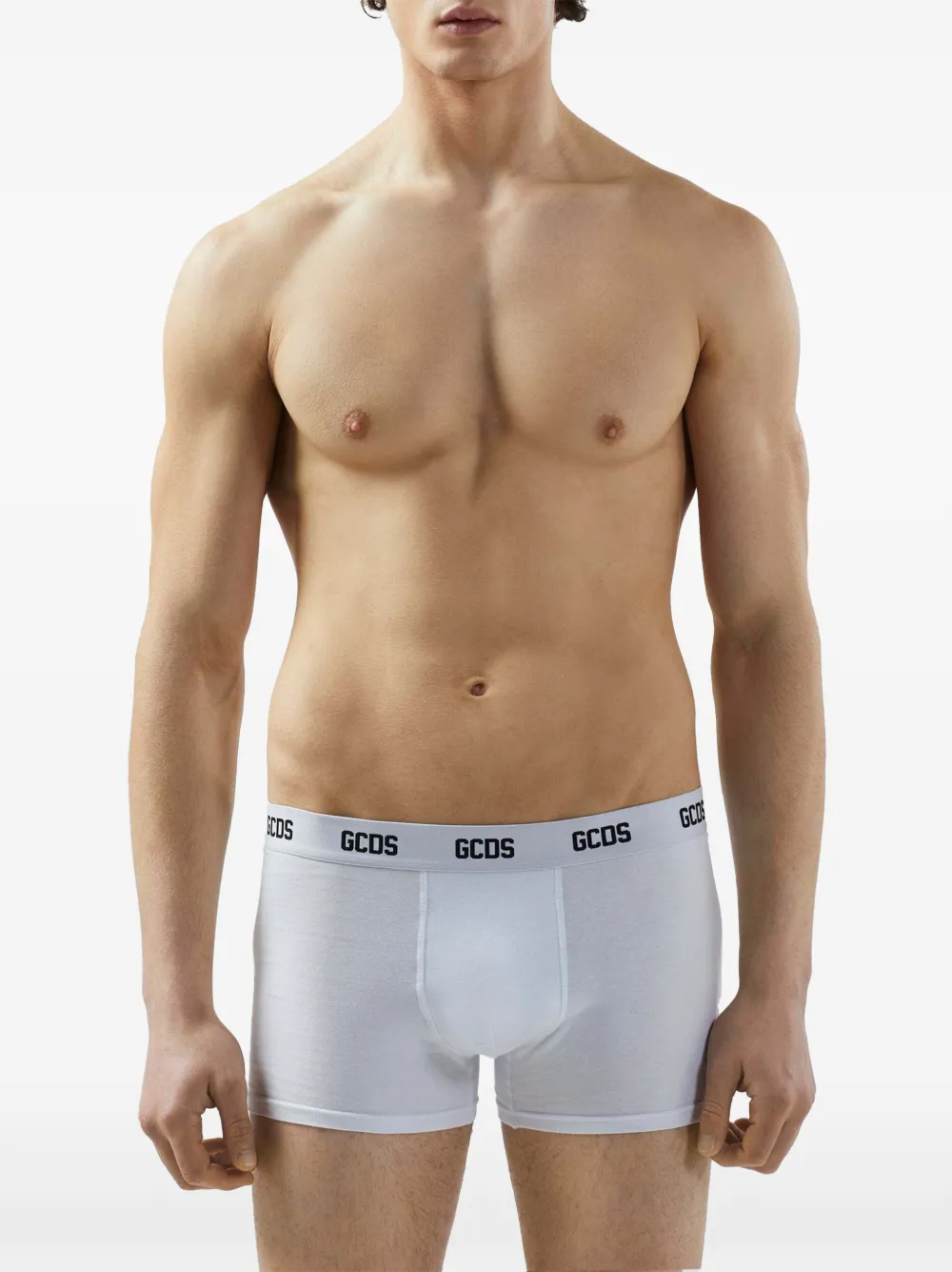 GCDS Twee boxershorts met logo tailleband Wit