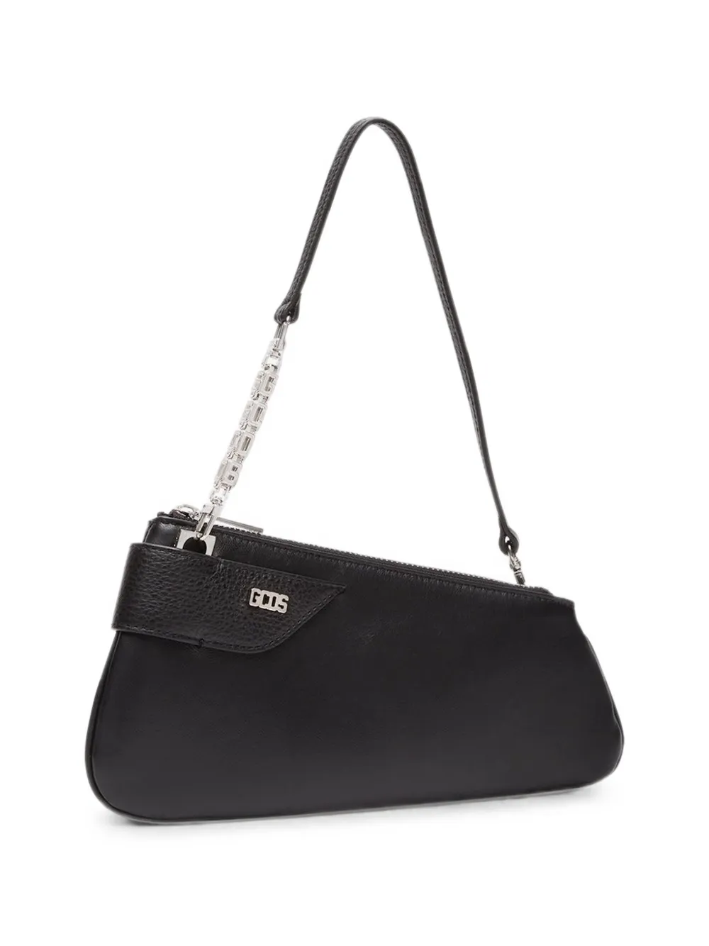 GCDS small Comma Notte asymmetric shoulder bag - Black