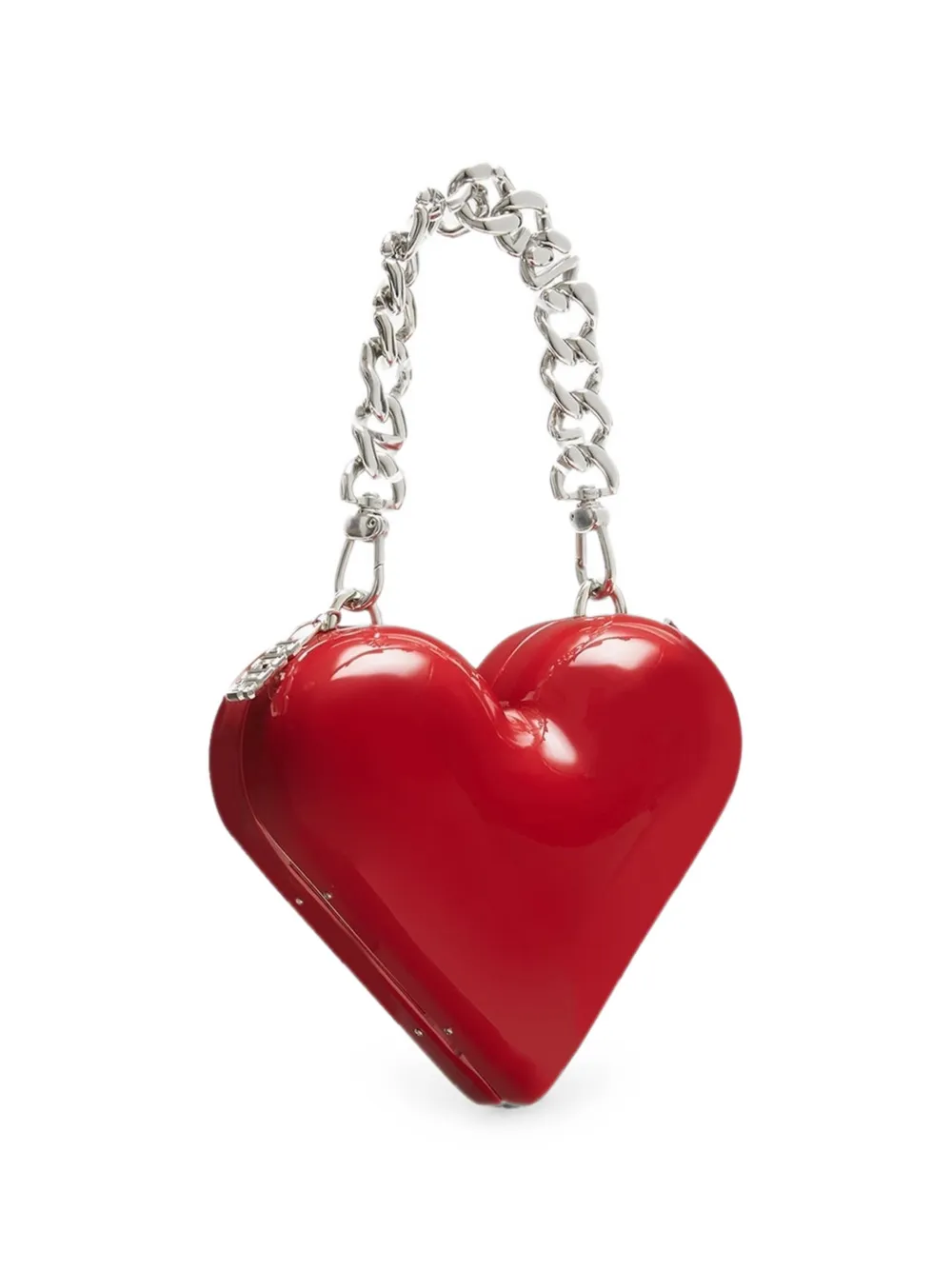 GCDS Heart shopper met logoketting Rood