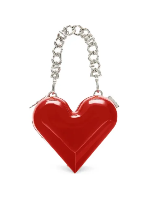 GCDS Heart logo-chain tote bag