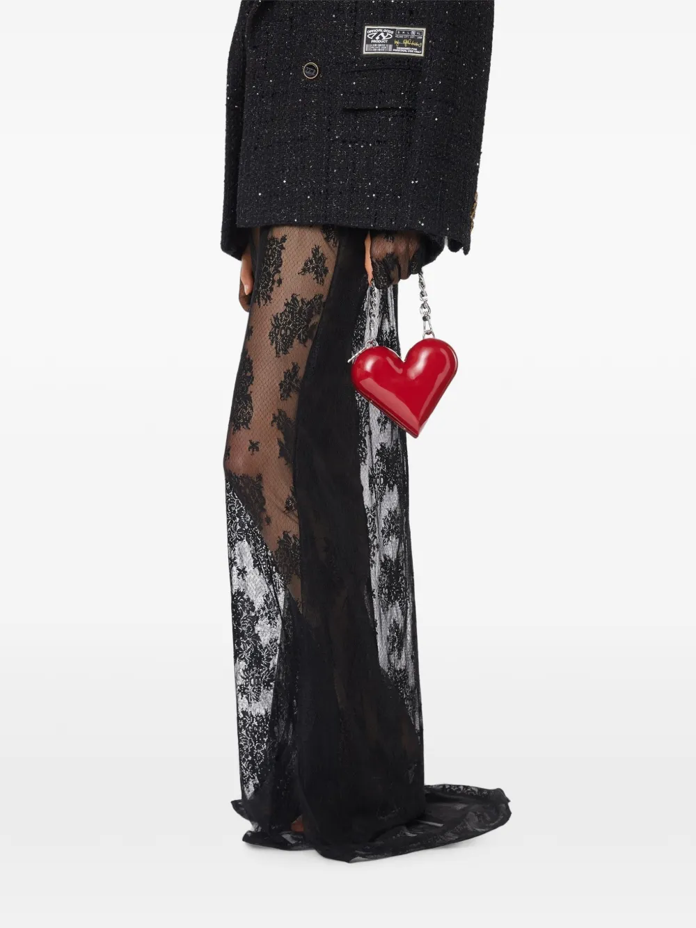 GCDS Heart shopper met logoketting Rood