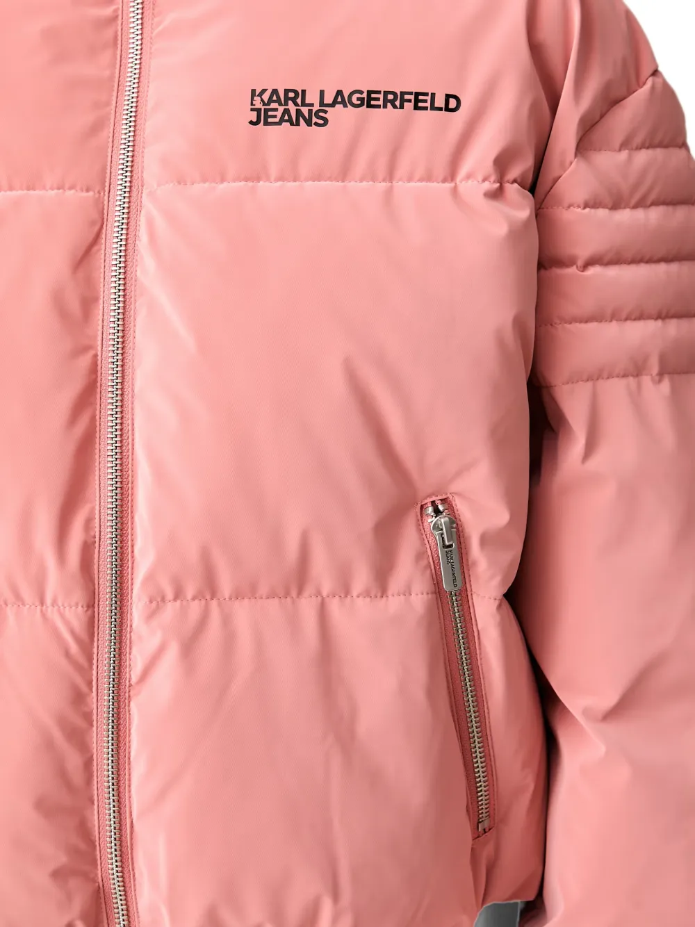 Karl Lagerfeld Jeans Gewatteerd jack met logoprint Roze