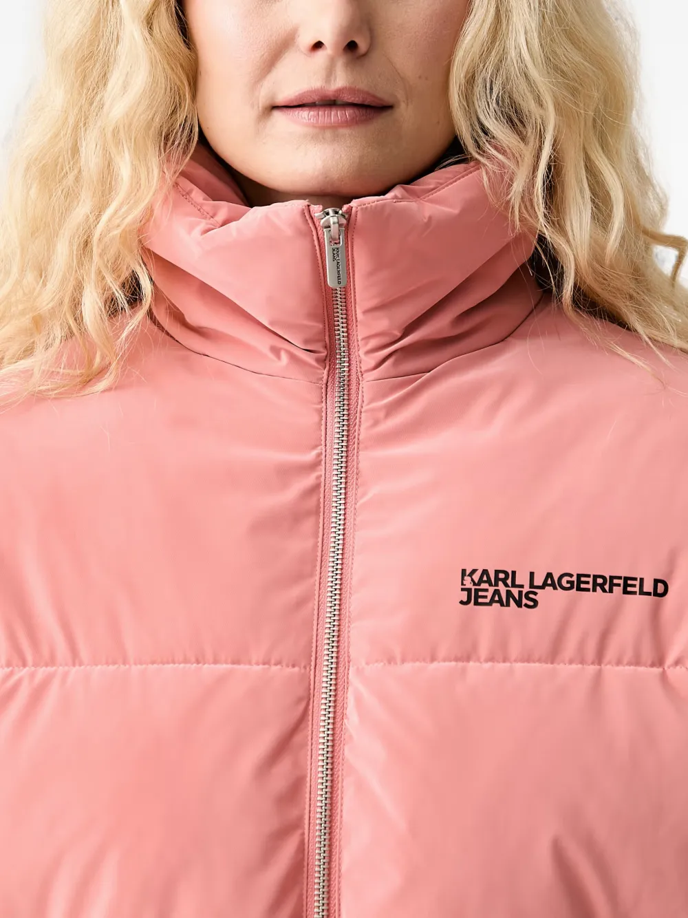 Karl Lagerfeld Jeans Gewatteerd jack met logoprint Roze