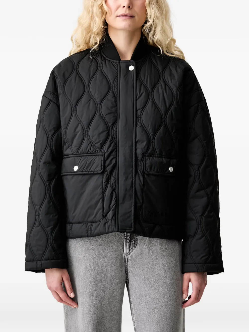 Karl Lagerfeld Jeans quilted drop-shoulder jacket - Schwarz