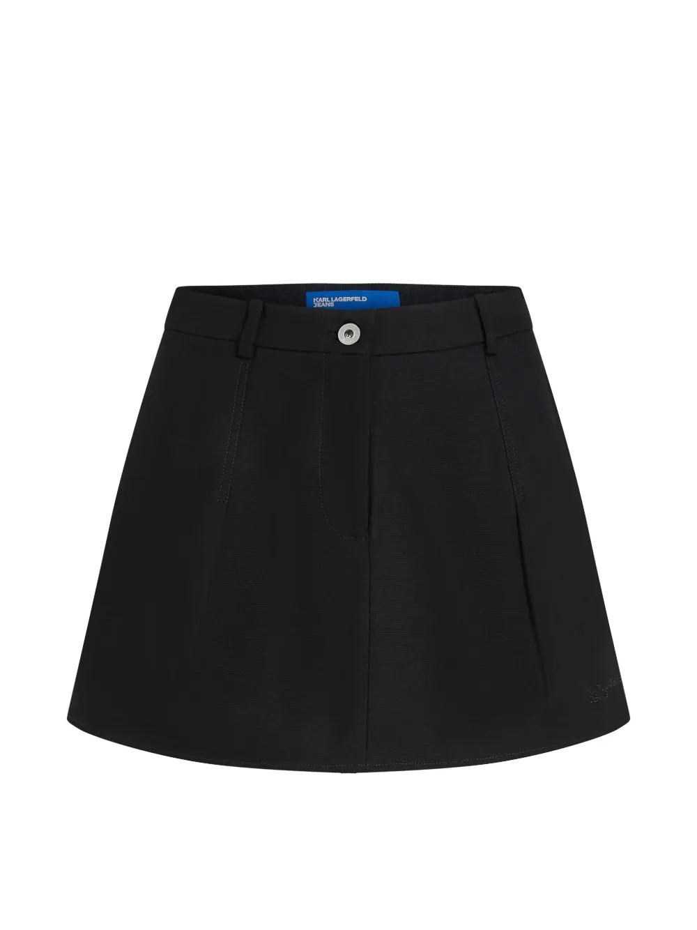 Karl Lagerfeld Jeans logo-embroidered layered mini skirt - Nero