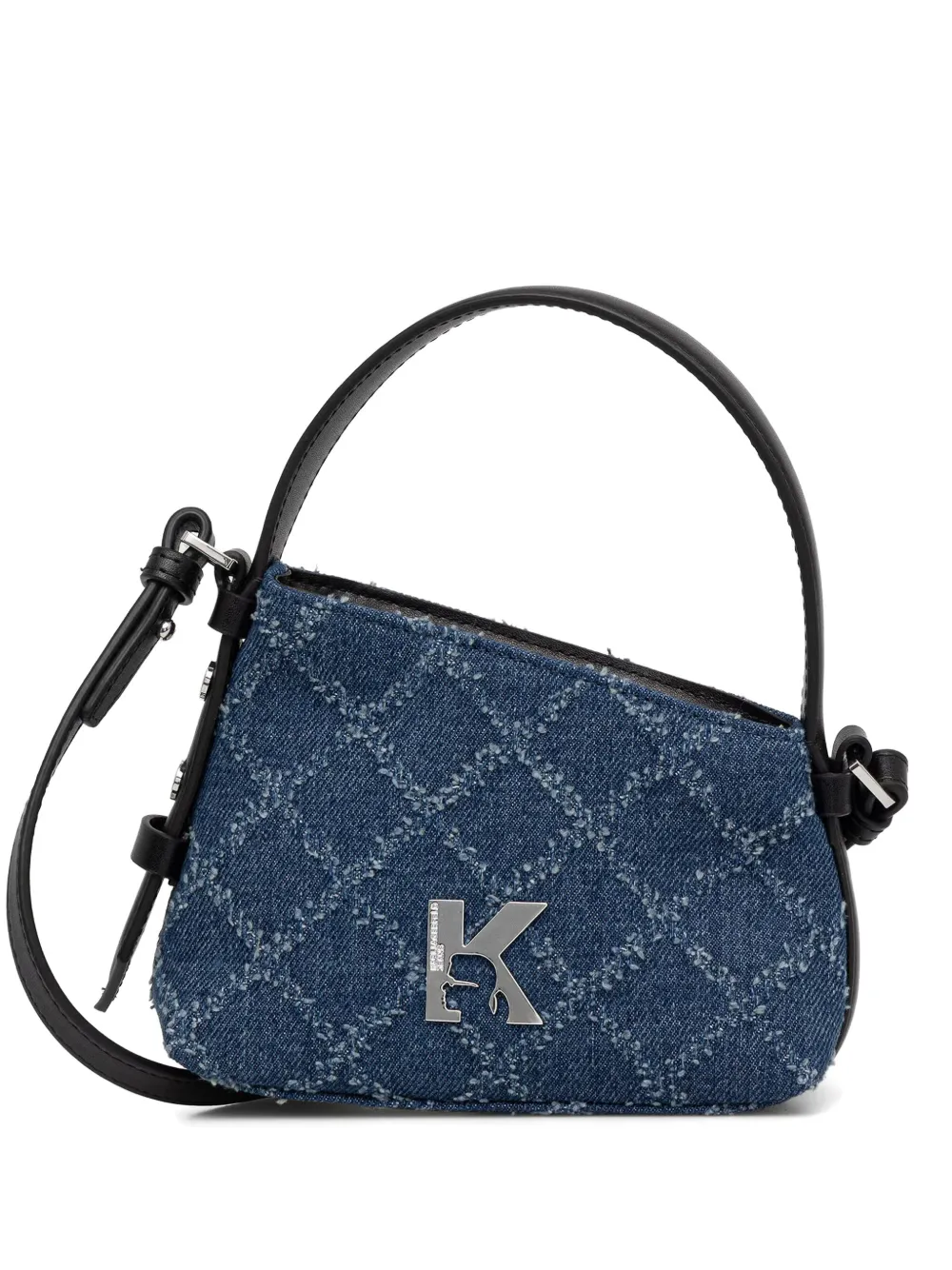 Karl Lagerfeld Jeans logo-plaque quilted crossbody bag - Blau