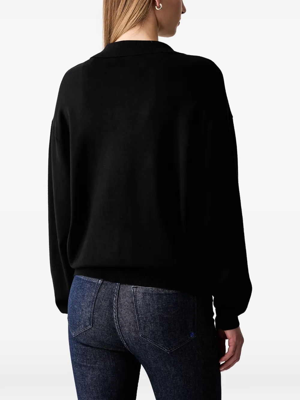 Karl Lagerfeld Jeans Sweater met geborduurd logo Zwart