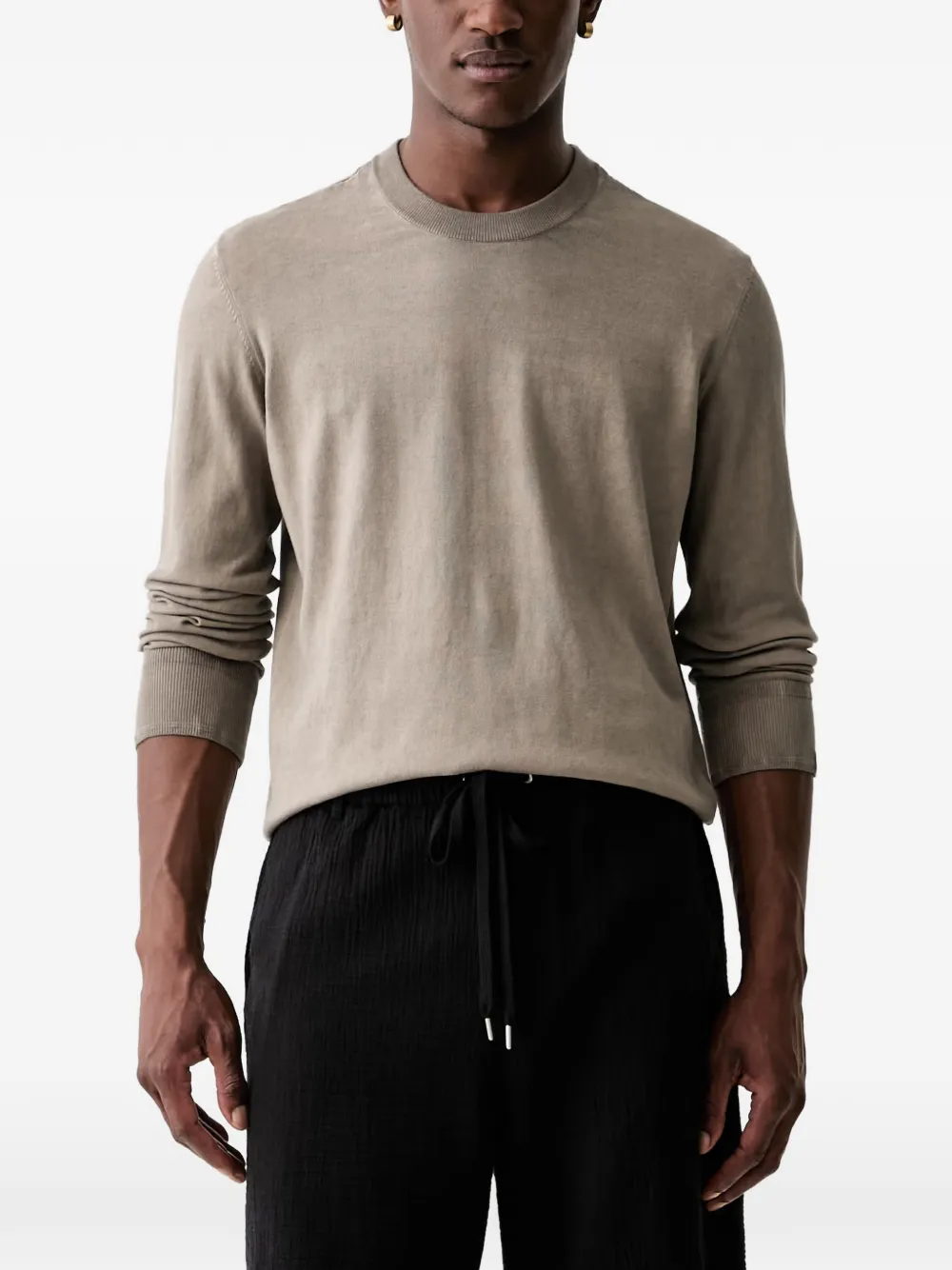 Rag & Bone Crew-neck Long-sleeve Sweater In Brown