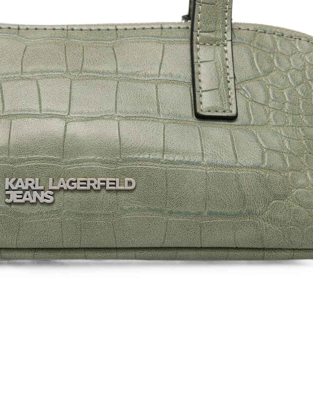 Karl Lagerfeld Jeans East-West tas met krokodillen-reliëf Groen