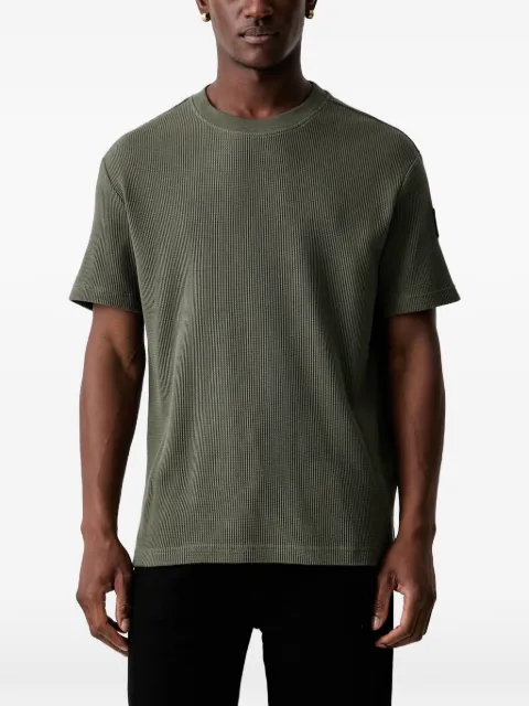 Karl Lagerfeld waffle-knit logo-patch T-shirt
